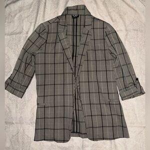Soho Black and White Plaid Blazer